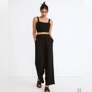 Madewell Breezewoven Pull-On High-Rise Straight Pants Size Small
